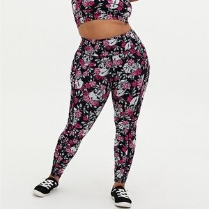 Torrid Floral Skull Full Length Active Leggings w/ Pockets